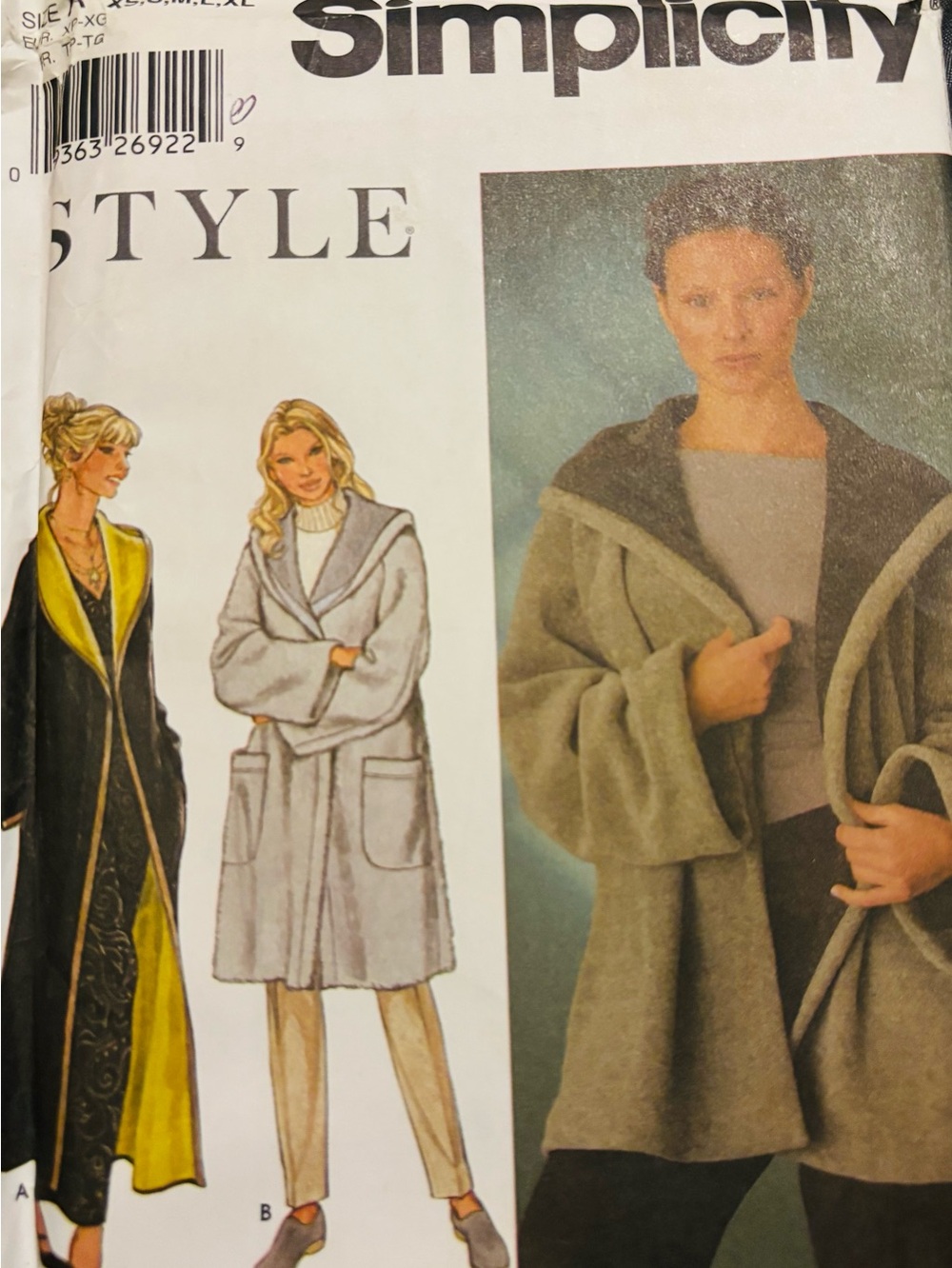 Vintage Simplicity 5426 Sewing Pattern Coat Jacket sizes XS-XL UNCUT